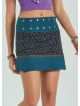 Snap Closure Patchwork Wrapped Floral Skirt 4670